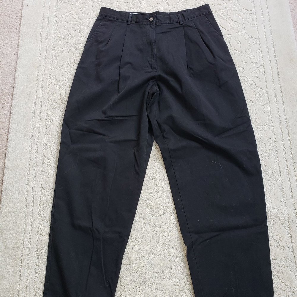 LLBEAN Double Pleated Relaxed Fit Khakis Sz16 MT